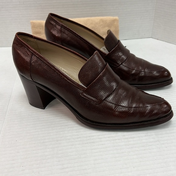 Vintage Joan Helpern Signature Snakeskin Pump Loafers 10 (w/dust bags & box) - Picture 6 of 11